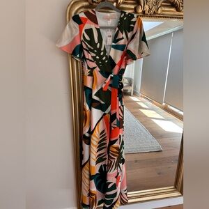 Anthropologie geometric wrap dress
